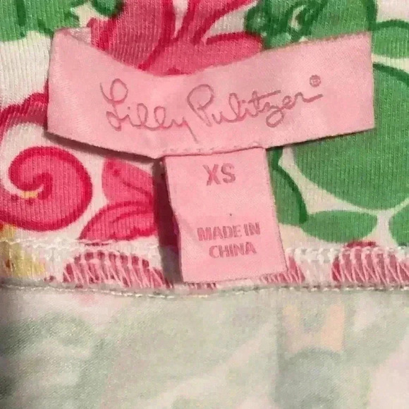 Lilly Pulitzer V-Neck Pink Green Tie-Waist Crab Octopus Money Tunic Dress - Picture 3 of 7